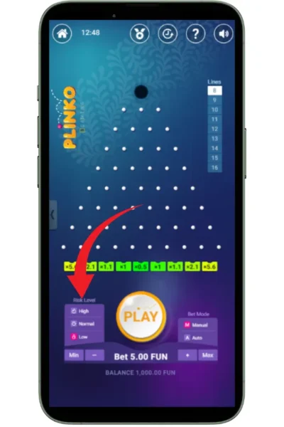 Plinko Justera risknivan