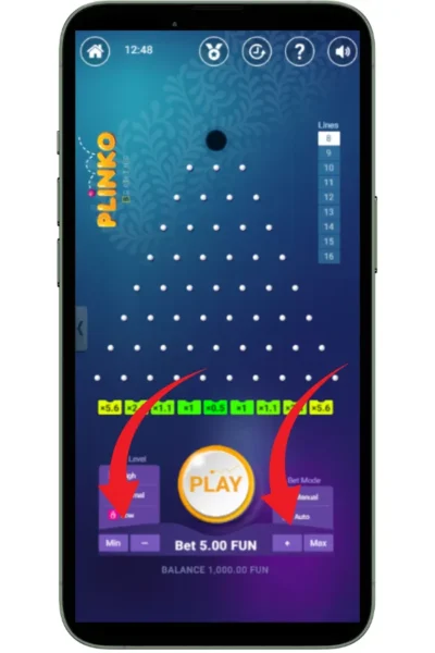 Plinko Valj Insatsstorlek